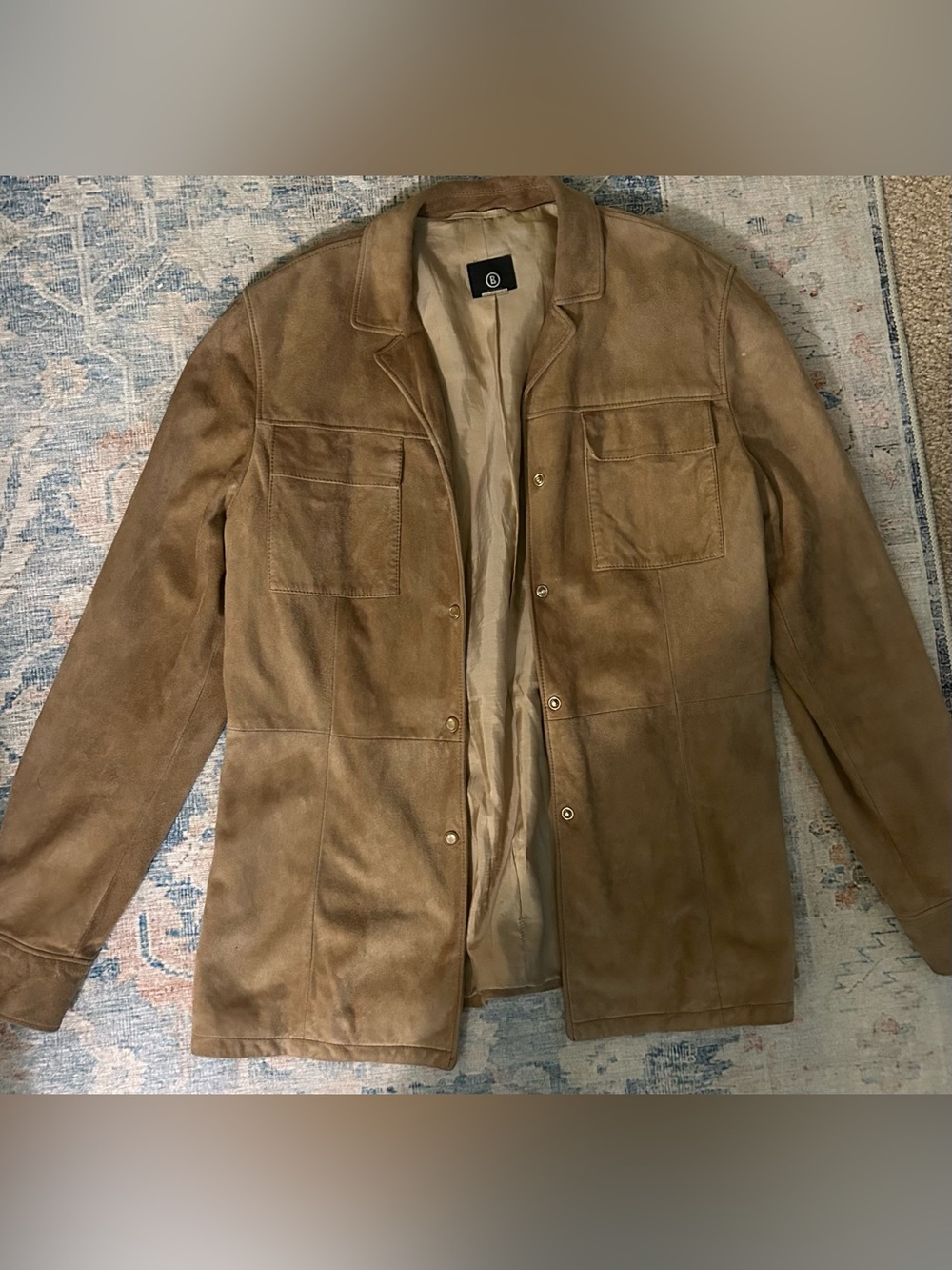 Bogner Women’s Suede Shirt Jacket in Tan Brown